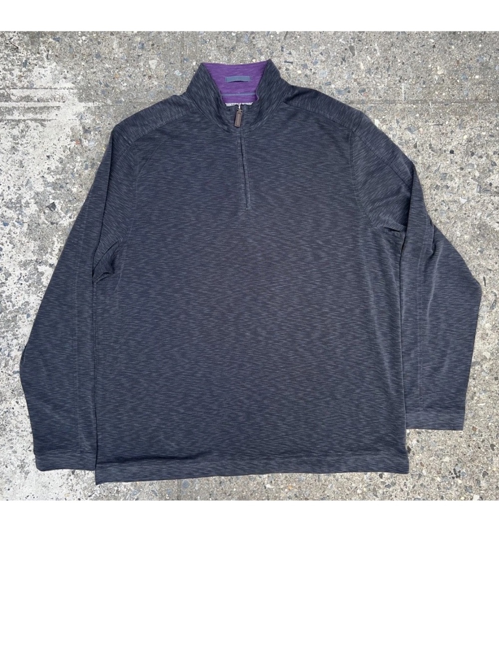 Johnston &‎ Murphy Quarter Zip Modal Sweater Charcoal Purple XL NWT